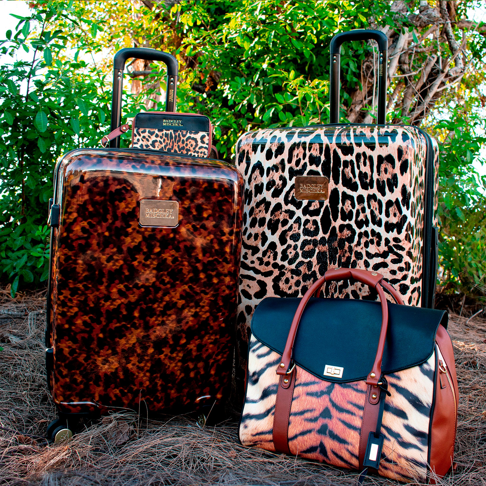 Leopard 3 Piece Expandable Luggage Set