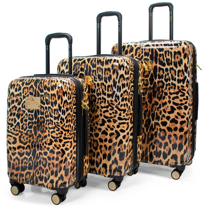 Leopard luggage 3 piece set by badgley mischka