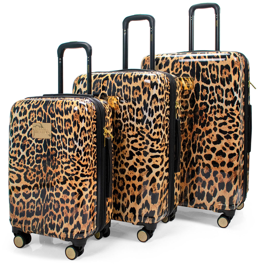Leopard luggage 3 piece set by badgley mischka