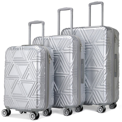 silver 3 piece luggage set by badgley mischka