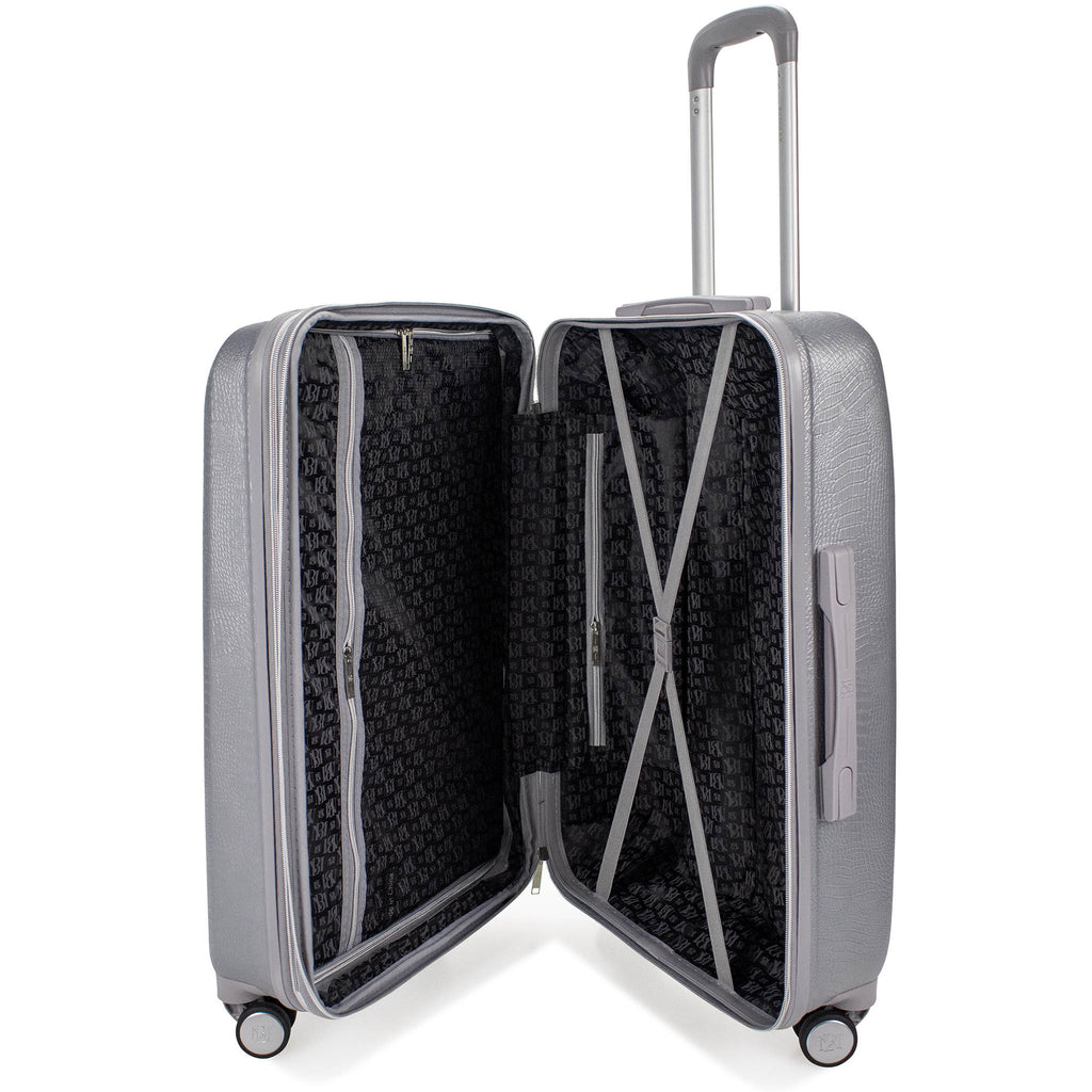 silver snakeskin luggage