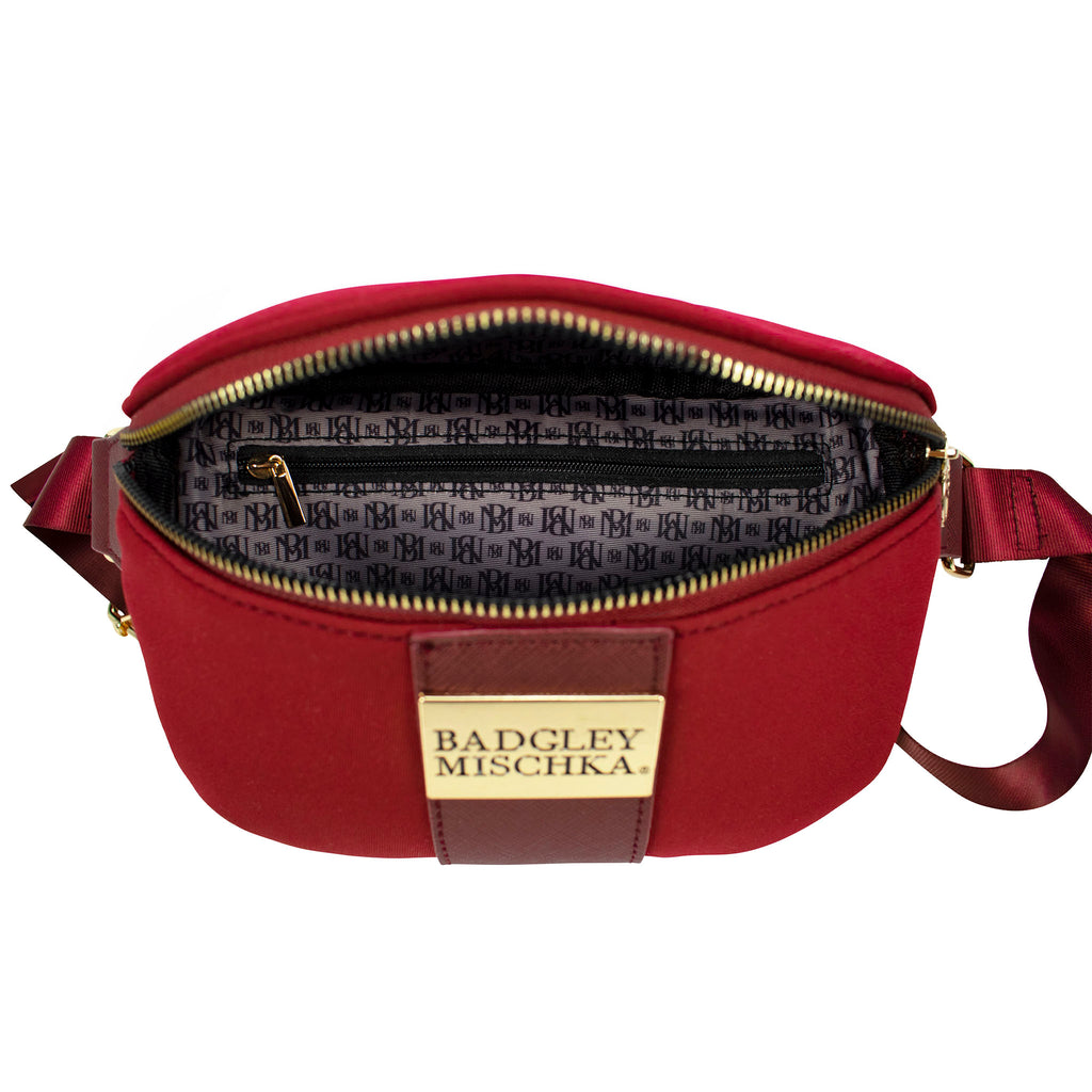 red belt bag by badgley mischka