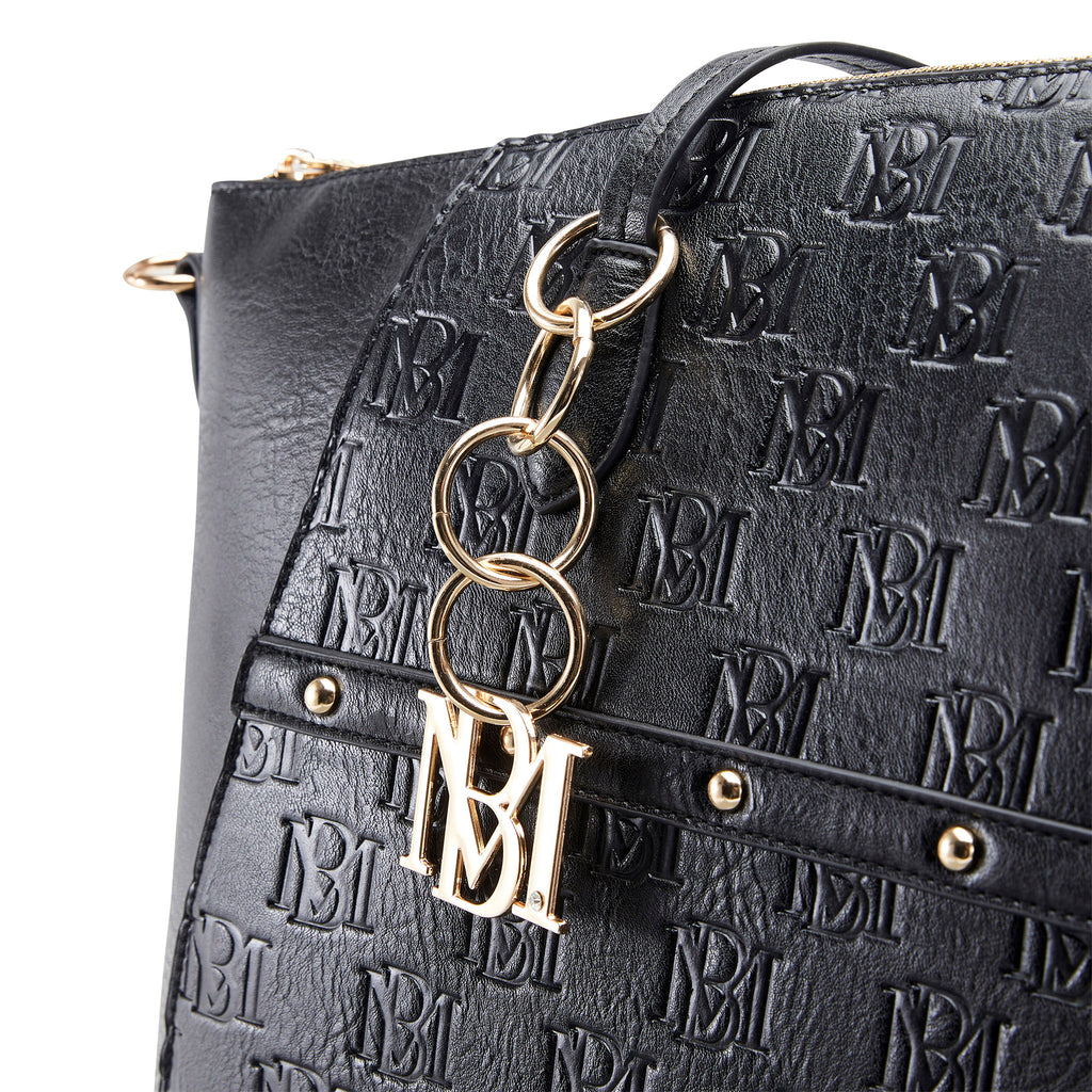 badgley mischka vegan leather black purse bag for women