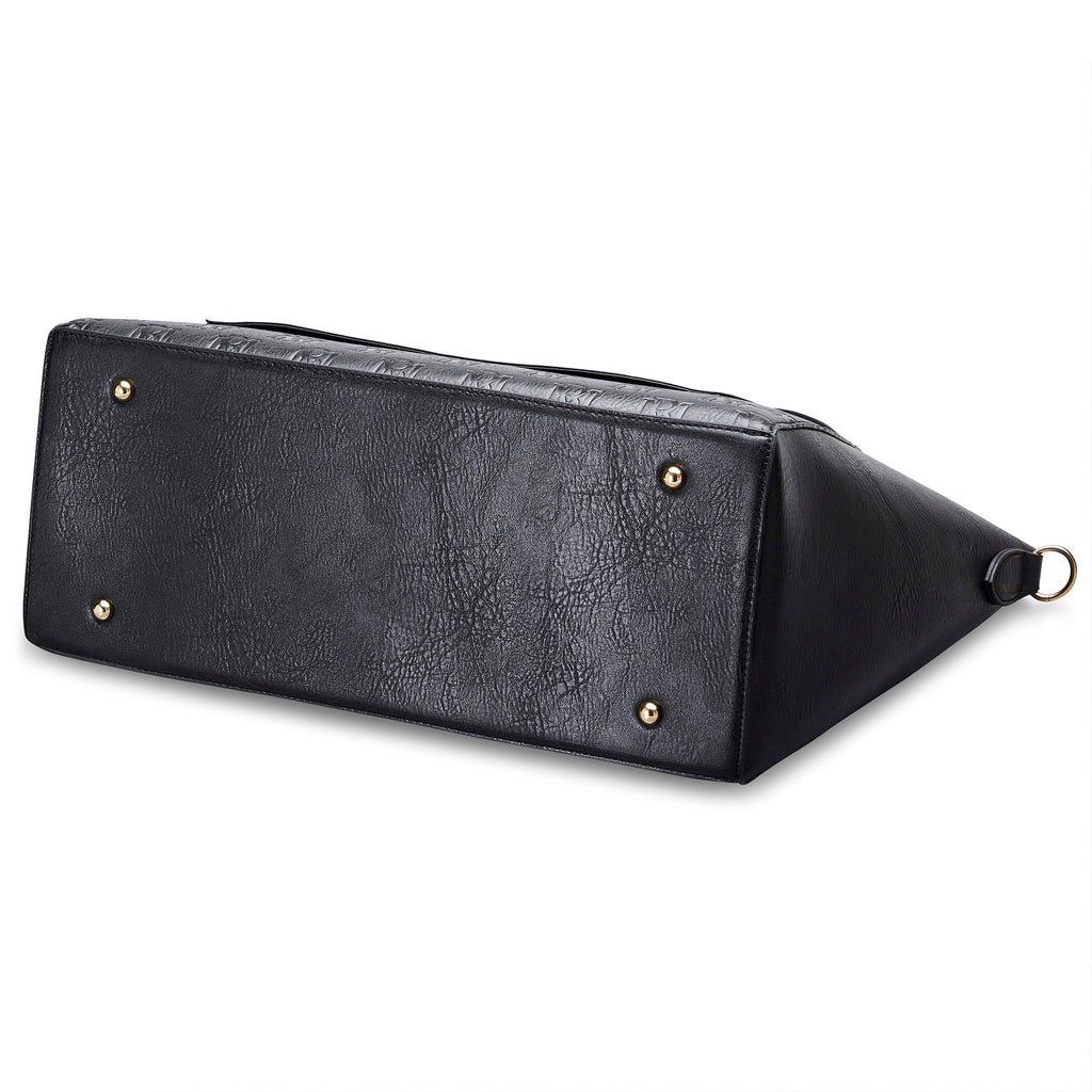 black began leather purse for women with shoulder straps