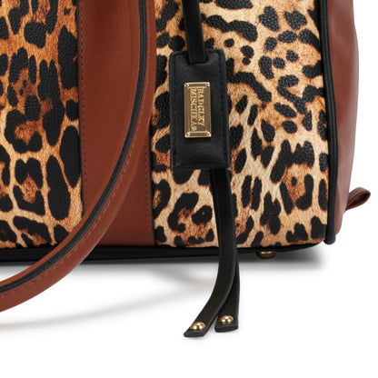 Bolso tote de fin de semana de piel vegana con estampado de leopardo