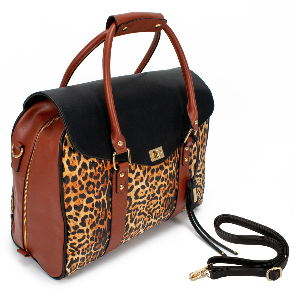 leopard print bag for women with shoulder strap by badgley mischka