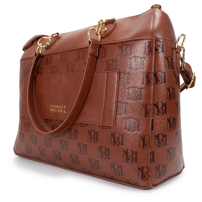 brown vegan leather badgley mischka bag