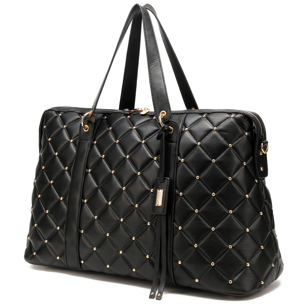 quilted pattern duffle bag by badgley mischka