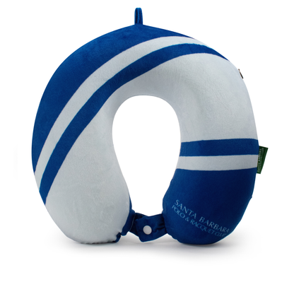 Santa Barbara Polo & Racquet Club Memory Foam Travel Neck Pillow - Blue - Travellty