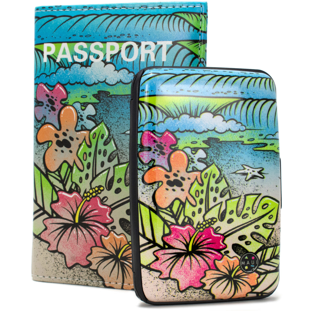 RFID Wallet & Passport Cover Set - Life is a Beach - Travellty