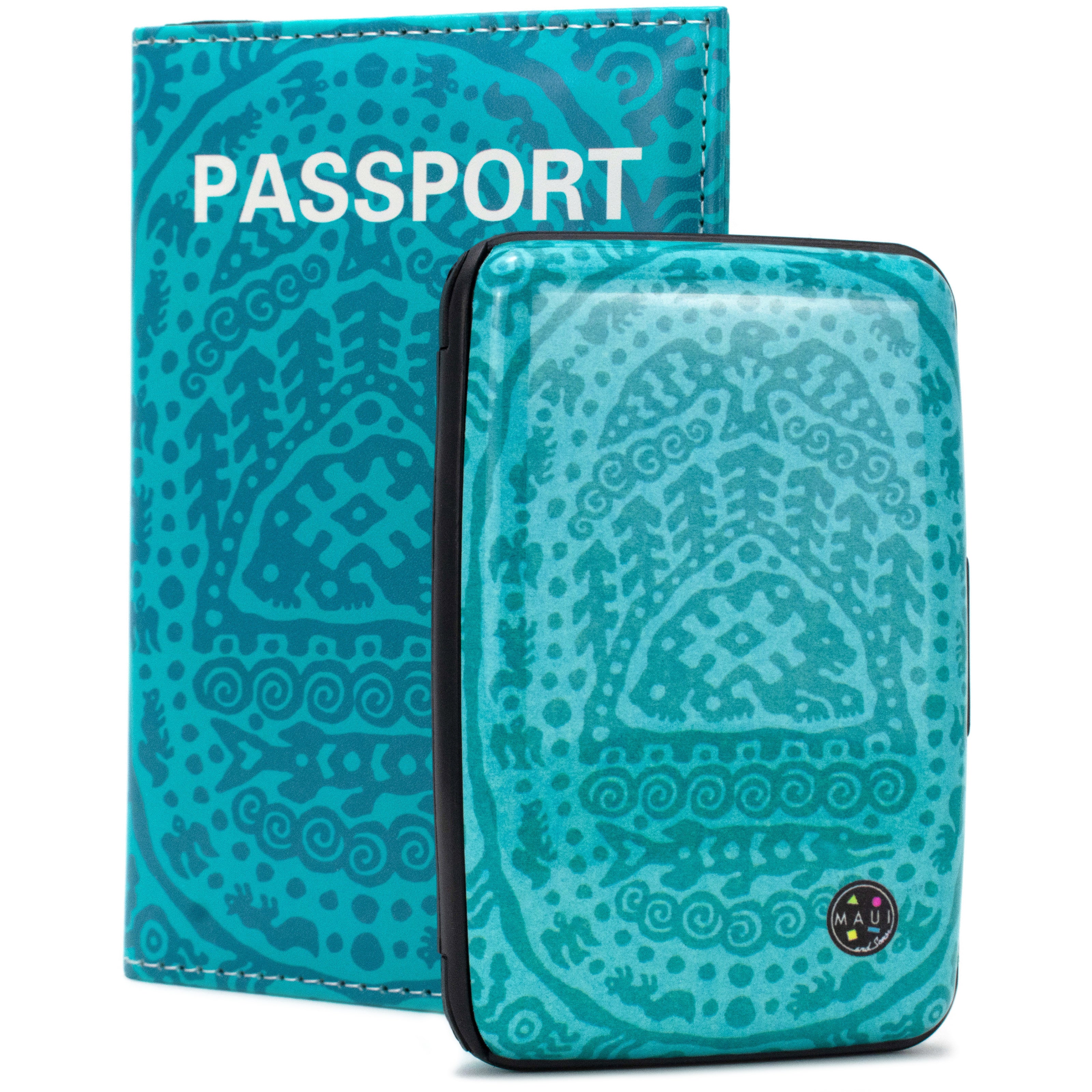 RFID Wallet & Passport Cover Set - California Teal - Travellty