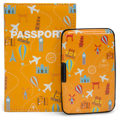 Juego de funda para pasaporte y cartera RFID