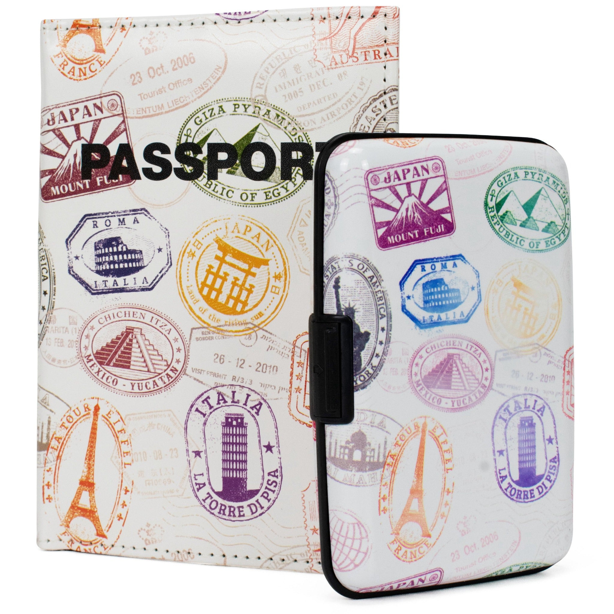 Juego de funda para pasaporte y cartera RFID