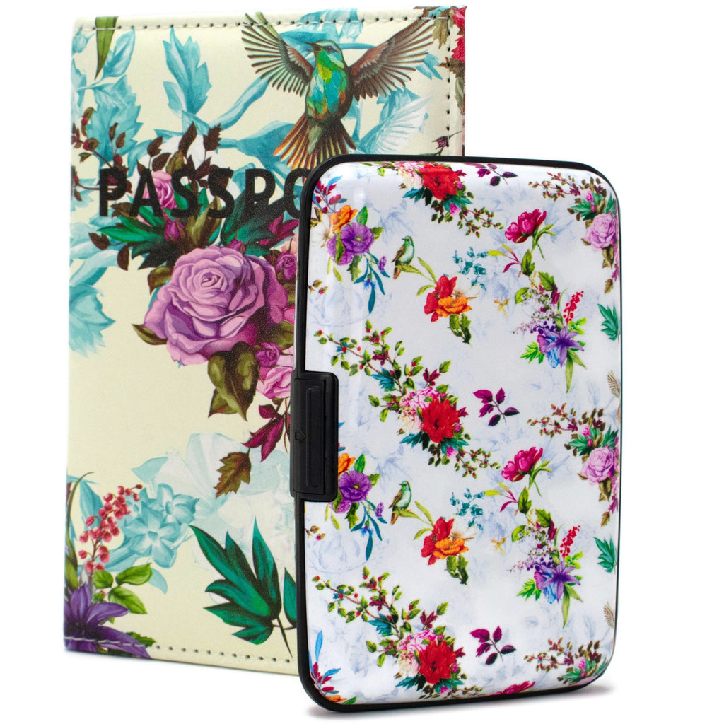RFID Wallet & Passport Cover Set - Paradise Garden - Travellty