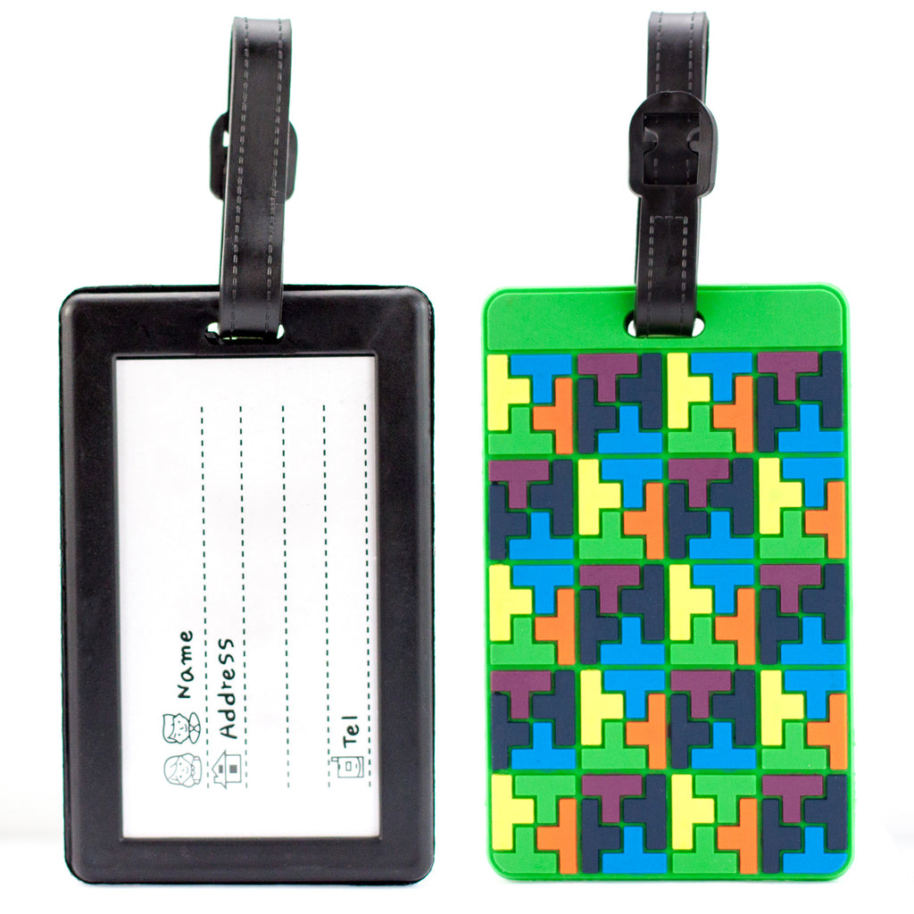 Colorful Collection Luggage Tags Set of 2 - Tetris Style