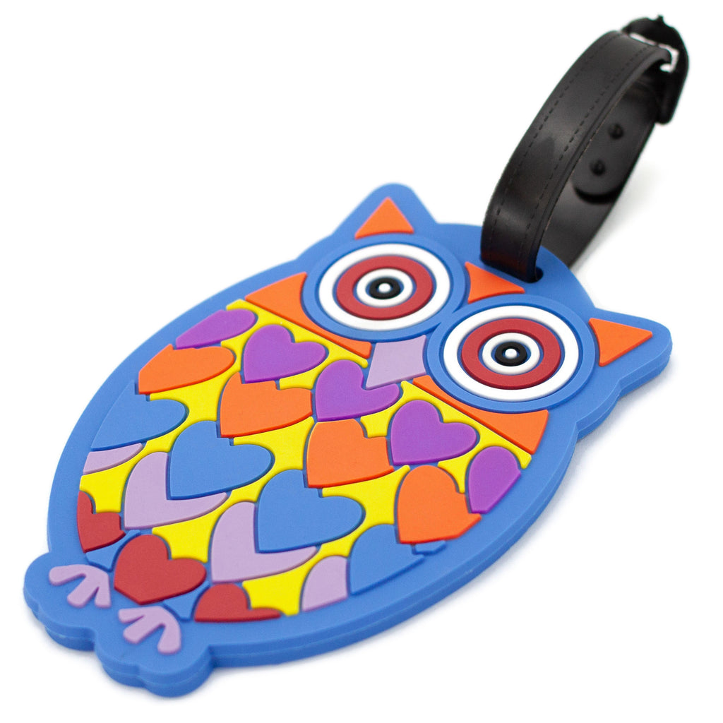 Colorful Owl luggage tag