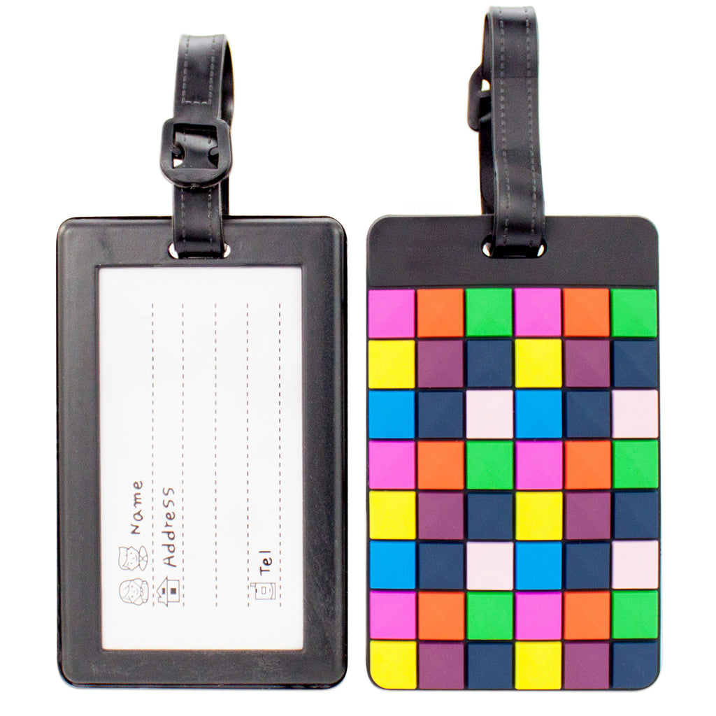 Colorful Collection Luggage Tags Set of 2 - Disco Squares