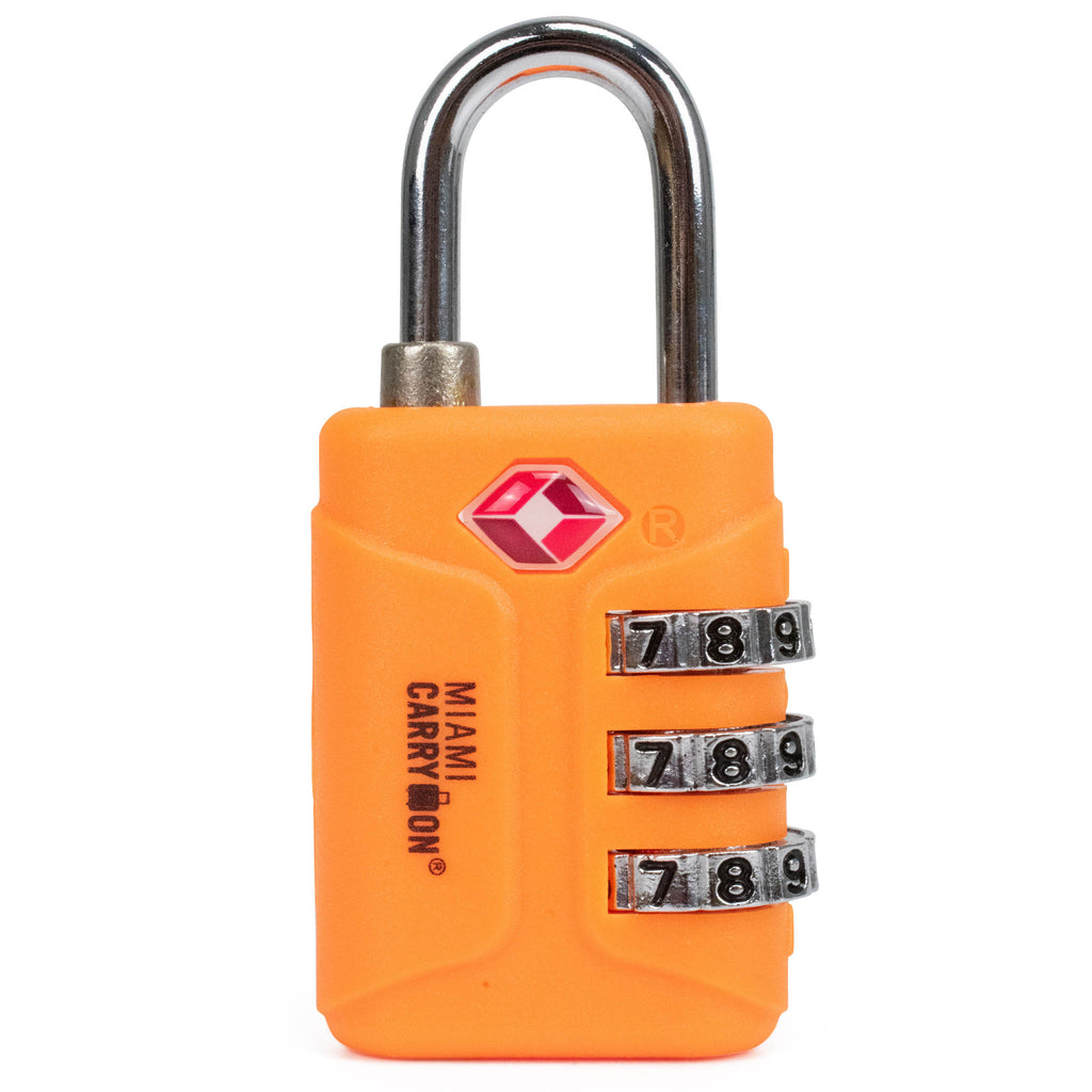 orange padlock TSA approved for luggage Miami Carry On