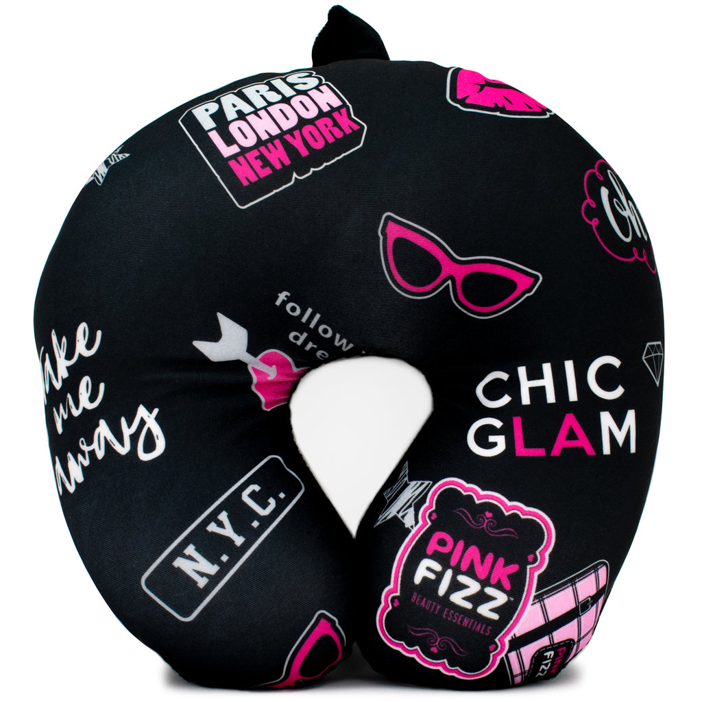 Microbeads Neck Pillow for Girls - Glasses and Kisses - Travellty