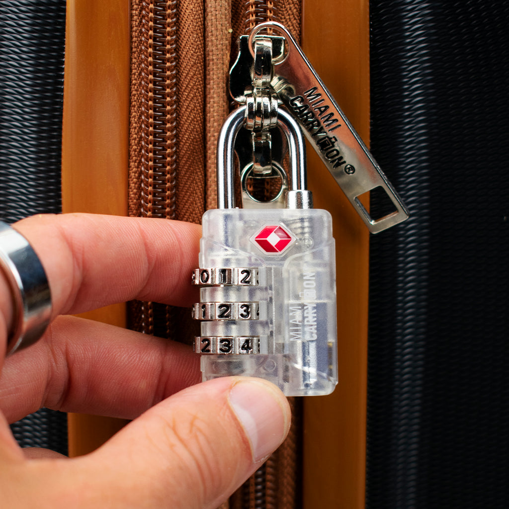 transparent padlock TSA approved for luggage Miami Carry On